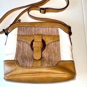 BOC Beige Brown Cream Woven BOHO Casual Crossbody Purse‎ Bag